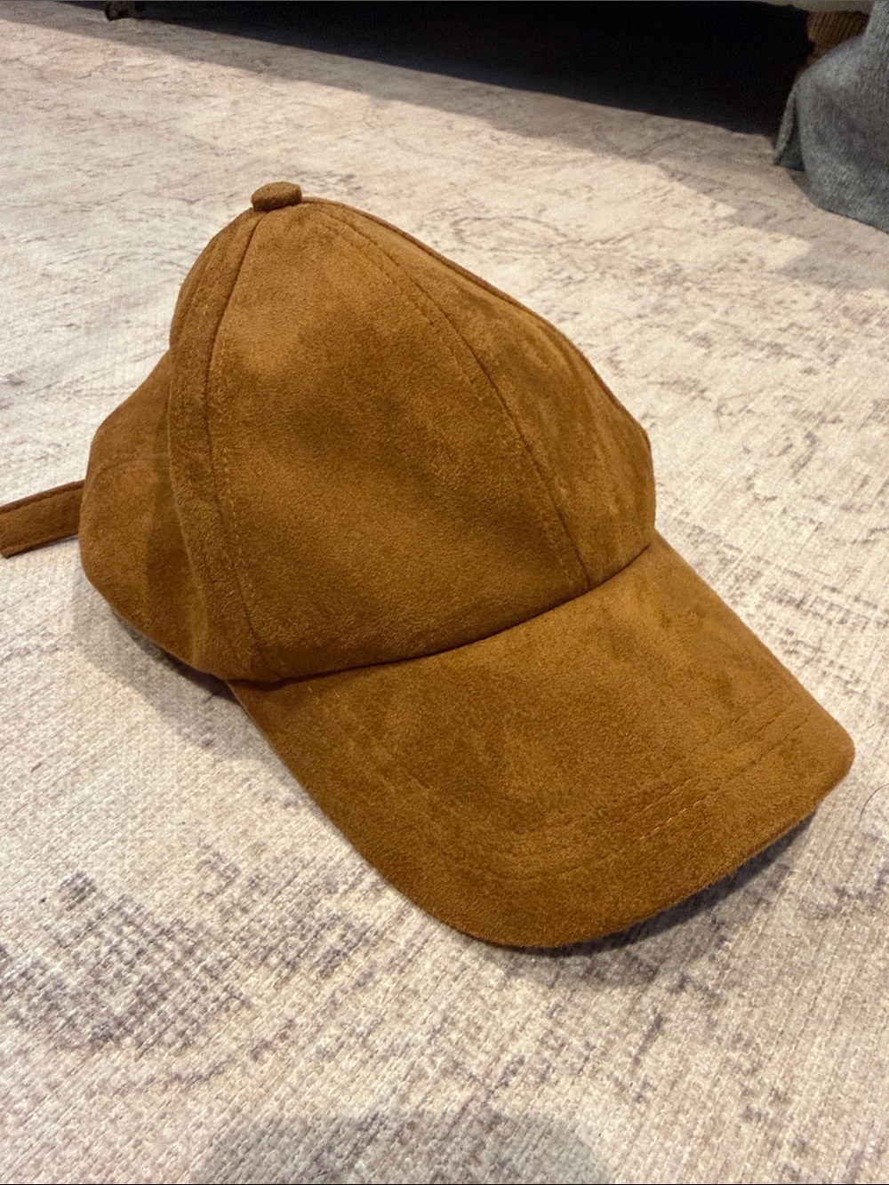 Free People Suede-Look Brown Baseball Cap